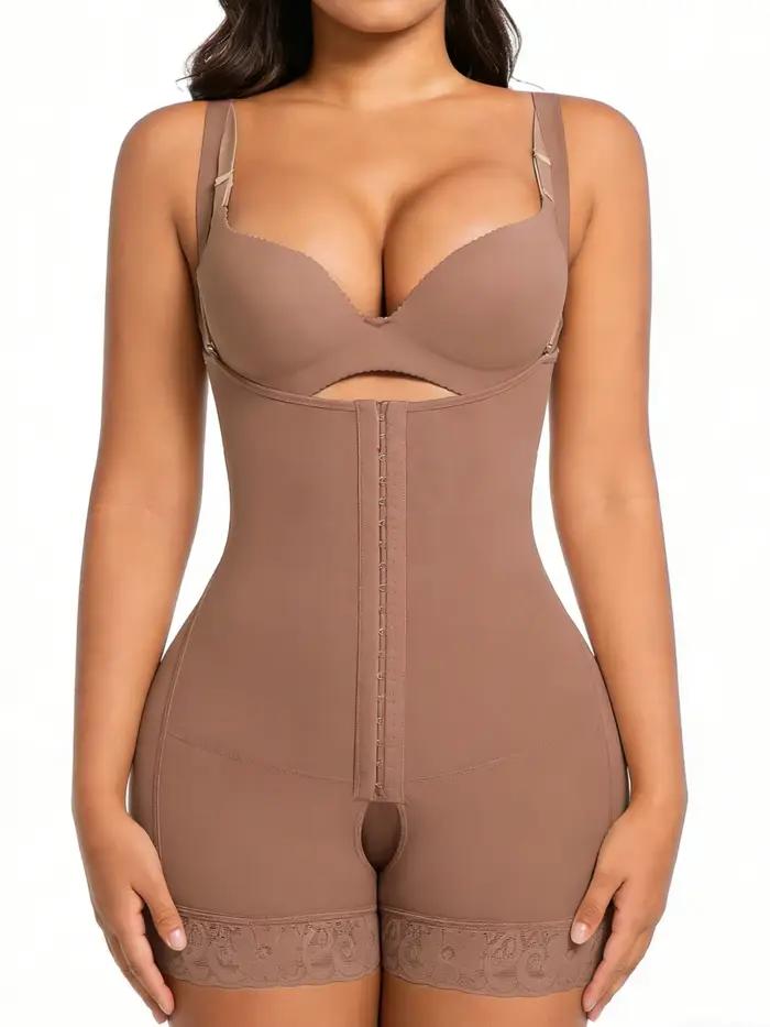 Gaine sculptante pour femme avec contrôle du ventre, compression et entrejambe ouvert pour une silhouette lisse et un confort optimal