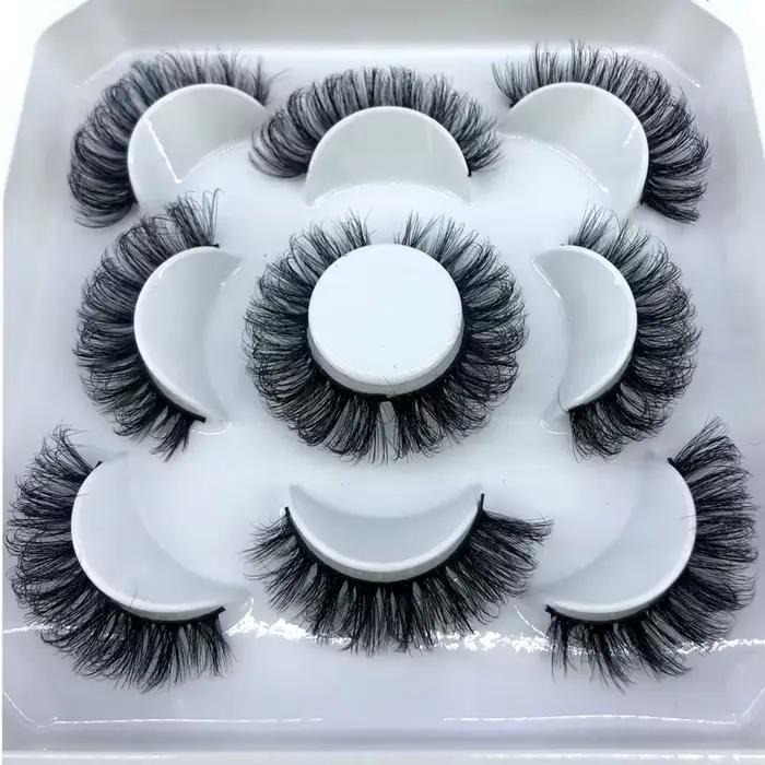 5 párov nadýchaných mihalníc 8-25mm 3D dlhé a husté prírodné umelé mihalnice z norkovej srsti veľkoobchod predajca make-up riasy