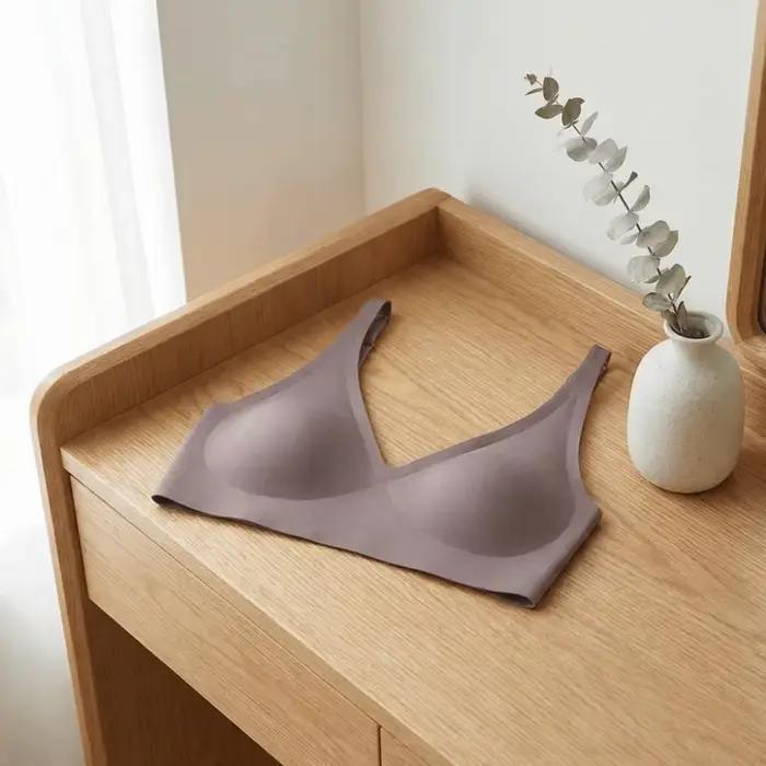 Soutien-gorge léopard sans couture ajusté en polyester pour femmes et jeunes filles avec décolleté en V profond et dos élégant