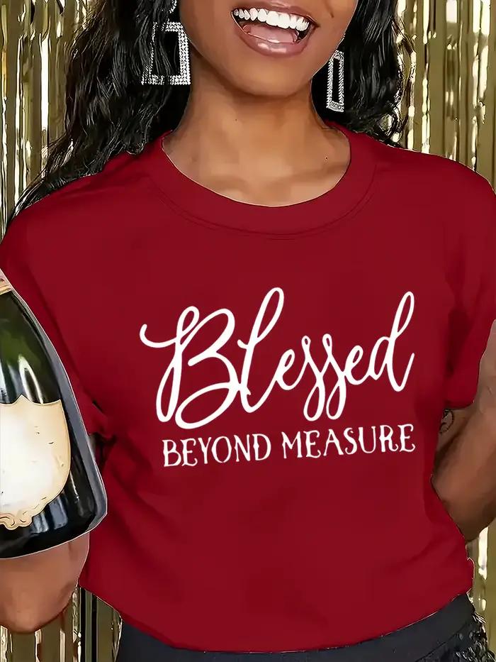 Dámske tričko Blessed Beyond Measure - Motív Faith, oranžové ležérne tričko