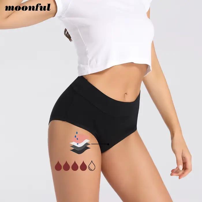 Culotte menstruelle en bambou à 4 couches très abondante pour femmes à flux fort, sous-vêtements menstruels de nuit, taille haute