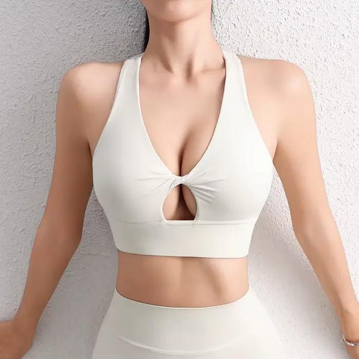 SOISOU Nylonové jógové top krátka podprsenka pre ženy gymnastika Športová