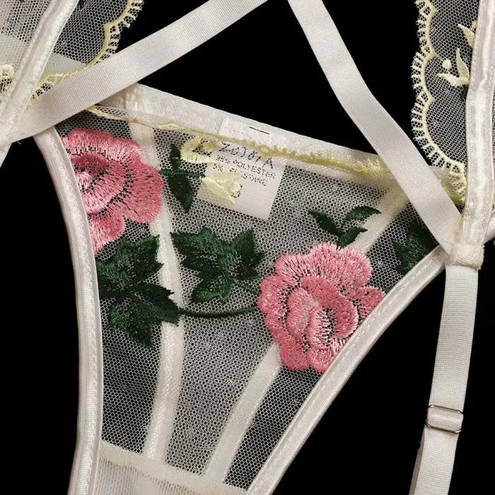 Tenues de lingerie brodées classiques, sous-vêtements sexy en dentelle, ensemble de soutien-gorge et string, non censuré, trois points, PerConsider7.0