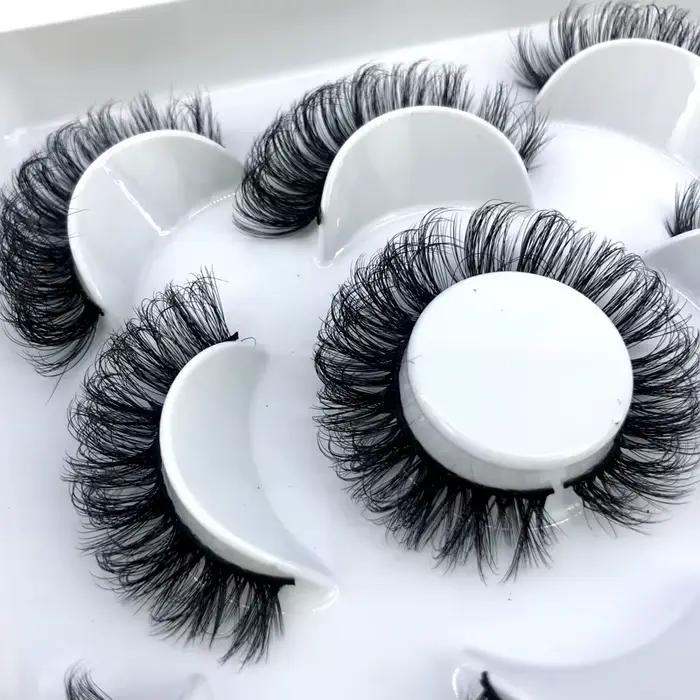 5 párov nadýchaných mihalníc 8-25mm 3D dlhé a husté prírodné umelé mihalnice z norkovej srsti veľkoobchod predajca make-up riasy