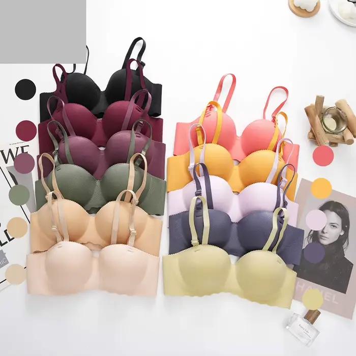 Soutien-gorge sans couture demi-tasse pour jeune fille, soutien-gorge push-up, soutien-gorge sans armatures, sous-vêtement une pièce, confortable et respirant, petit buste, document de bonbons