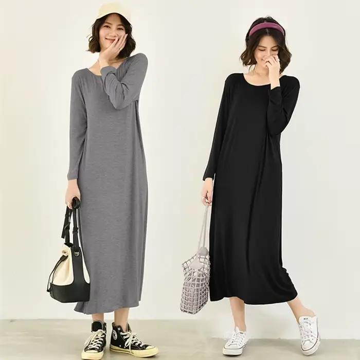 Nouvelle Robe de Nuit en Coton pour Femme, Manches Longues, Printemps-Été, Chemise de Nuit à Porter à l'extérieur