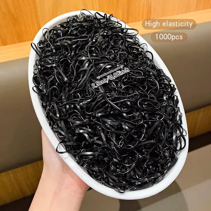 1000 čiernych gumičiek elastických a odolných na každodenné použitie