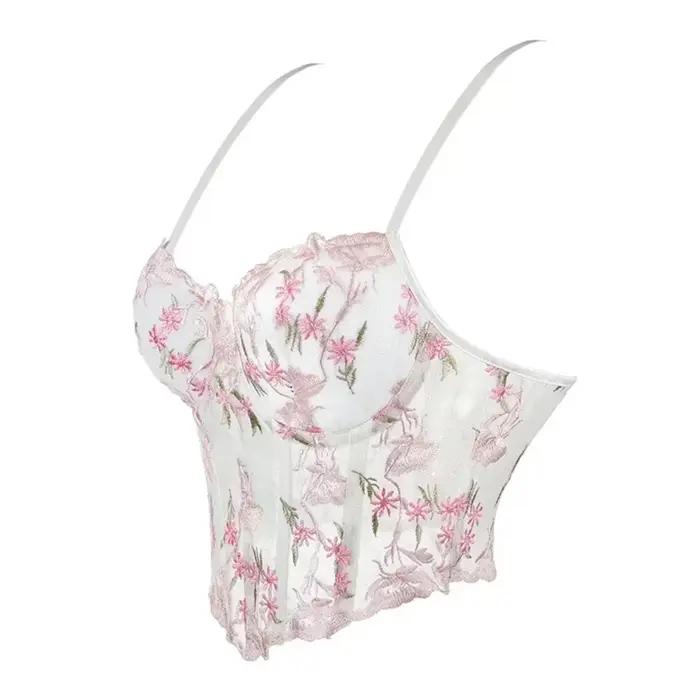 Corsets à motifs brodés pour femmes, haut court, amincissant, modelant le corps, Lingerie, grande taille, été