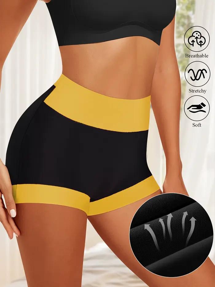 Culotte femme pantalon plat quatre coins pantalon mode couleur Collision taille haute ventre rentré hanche confortable coton