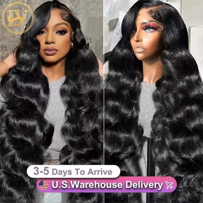 Parochňa Lace Front z ľudských vlasov vlnitá 40-44 palcov 13x4 13x6 HD predtrhaná s baby hair
