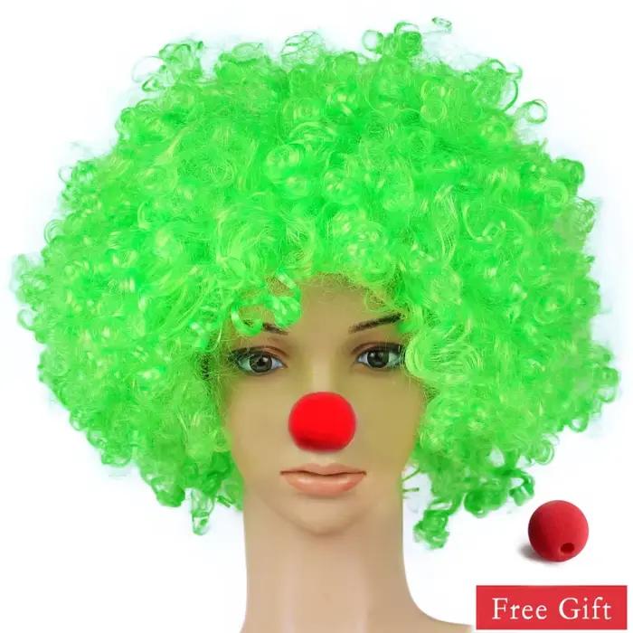Farebná parochňa klauna syntetická afro kučeravá cosplay