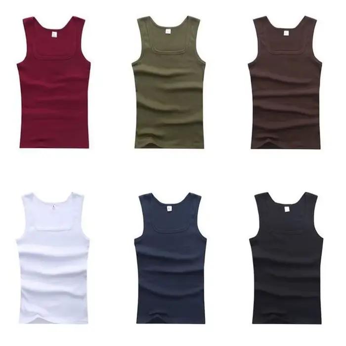 Offre spéciale été hommes vêtements femmes basique élastique débardeur pur coton sans manches hommes t-shirt musculation Fitness T-shirt