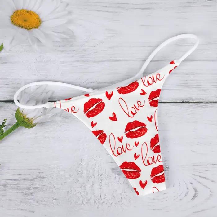 String sexy en forme de cœur pour femmes, sous-vêtements féminins, slips plus riches