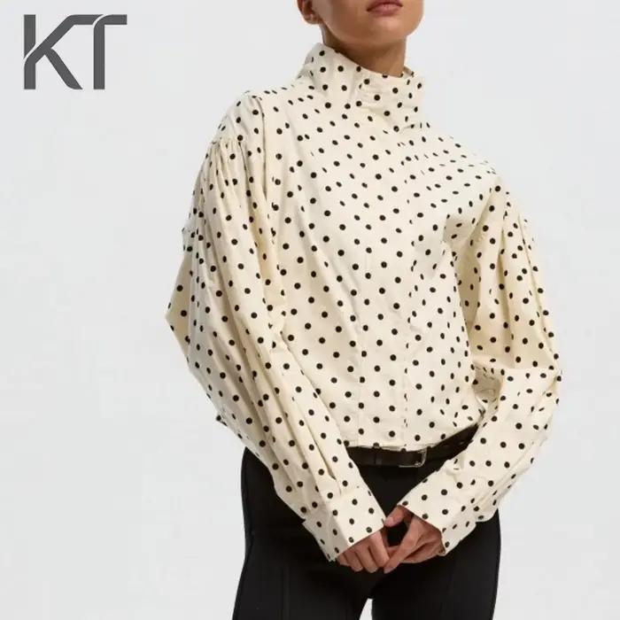Elegantná vintage bomber bunda s bodkami pre ženy
