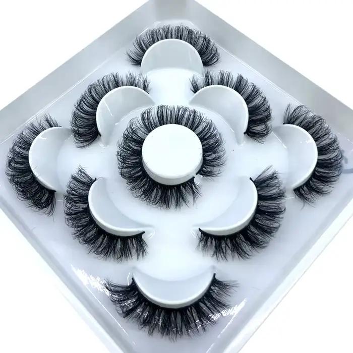 5 párov nadýchaných mihalníc 8-25mm 3D dlhé a husté prírodné umelé mihalnice z norkovej srsti veľkoobchod predajca make-up riasy