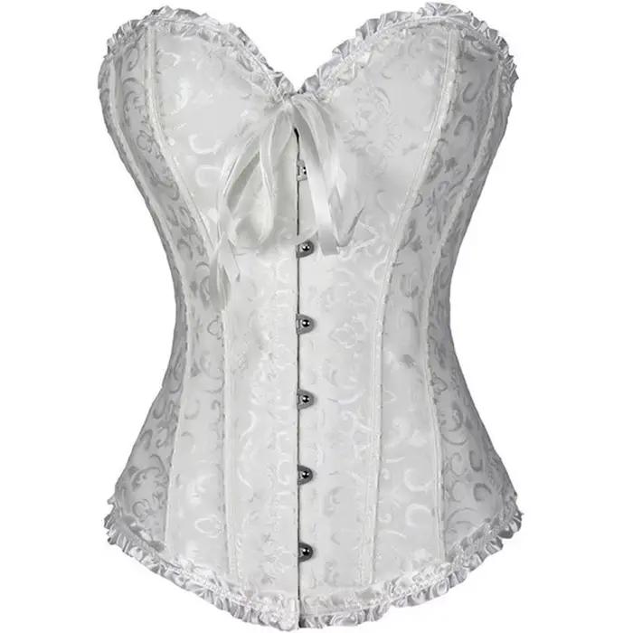 Sapubonva rouge Corset haut bustier femmes victorien Sexy blanc noir vert Vintage fleur surbuste grande taille Lingerie Corselet