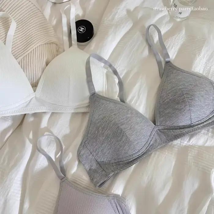 BANERDANNI Bralette de base parisienne |   Bretelles fixes et tissu respirant |   Petite Bust Contour Support Soutien-gorge triangle confortable sans fil