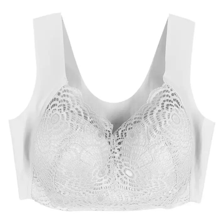 Soutien-gorge sans fil fin et confortable pour femme, style gilet de sport, grande taille, sexy, en dentelle, sans couture, pour le sommeil, de la marque Temu Cross-Border