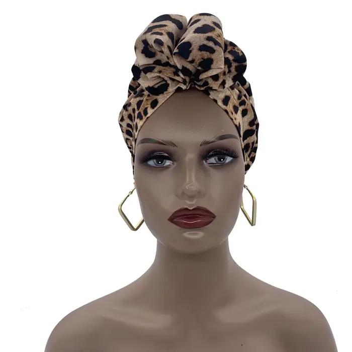 Elegantný retro africký turban pre moslimské ženy