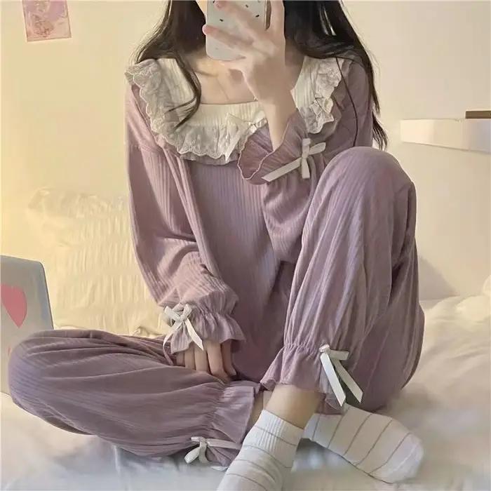 Pyjamas pour filles printemps automne doux et confortable style mignon et amusant occassions spéciales étudiants princesses nuitées et cadeaux