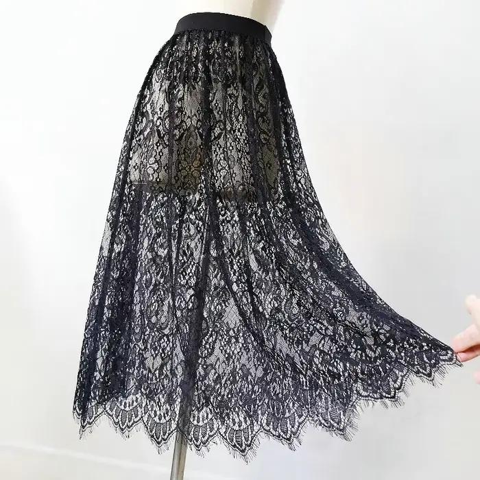 Jupe longue en dentelle Regrtedarling pour femmes, silhouette élégante, dentelle délicate, ajustement parfait, occasion spéciale, été, fête, cadeau d'anniversaire