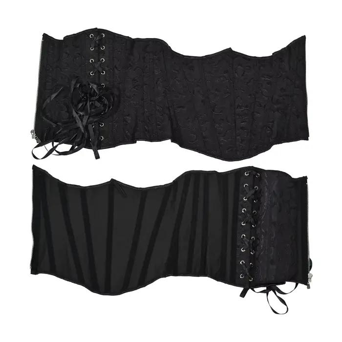 Corset Bustier Femme avec Fermeture Éclair, Lacets Sous le Buste, Hauts Sculptants à Baleines, Imprimé Vintage, Vêtement d'Extérieur, Gaine Amincissante, Costume de Scène