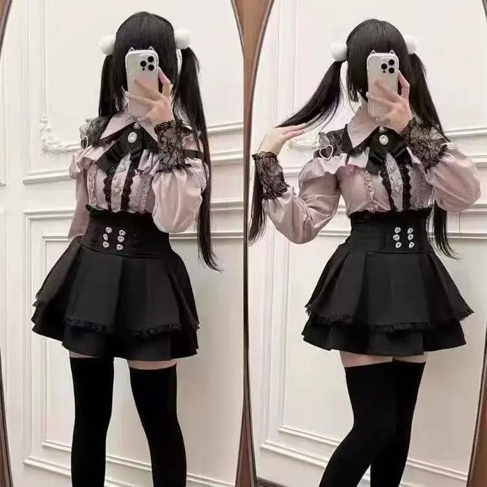 Tmavý mäkký srdcovitý Lolita set