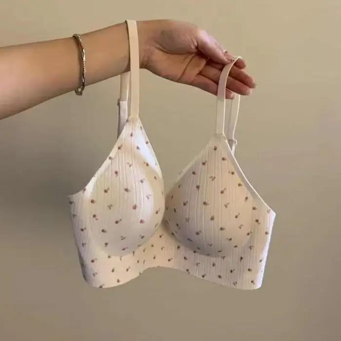 Sous-vêtements doux et respirants pour femmes, bretelles fines sans marques ni sans anneaux en acier, soutien-gorge Anti-affaissement confortable