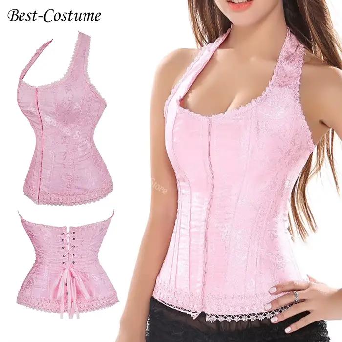 Corsets pour femmes Corset victorien avec bretelles grande taille Vintage Jacquard Corset Bustier Lingerie Sexy