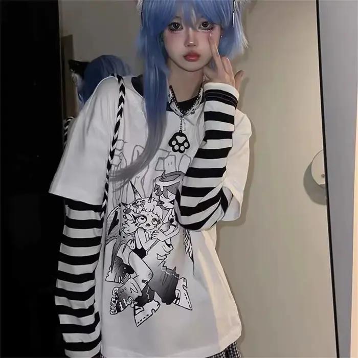 T-shirt Patchwork Oversized pour Femmes Style Décontracté Couleur Solide Coupe Ample Occasionnels Polyvalents Plage Ville Soirées