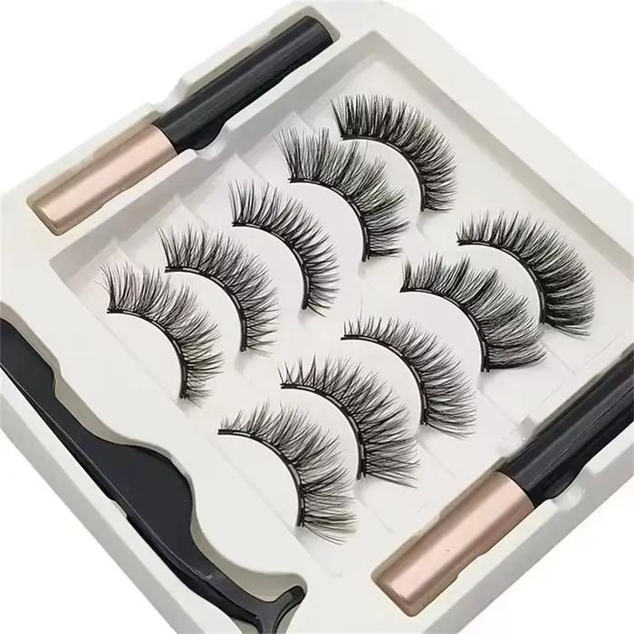 5 párov 5 magnetických rias Eyeliner pinzeta sada 3D prírodné umelé norkové riasy falošné