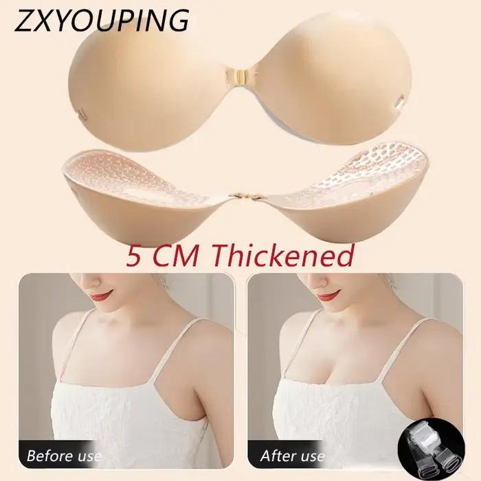 Soutien-gorge Push Up Sans Bretelles, Soutien-gorge Adhésif Optique, Rembourré, Continents, Bande Réutilisable, Couverture Invisible, Selicon, Sangle de Soutien-gorge Libre, 5cm