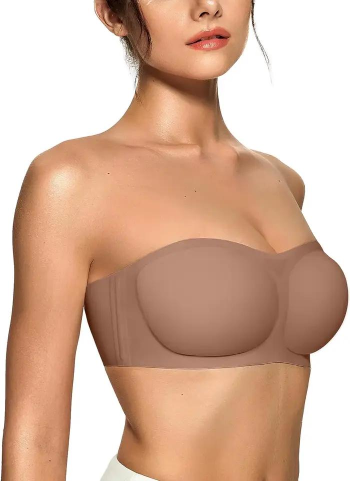 Bezramenná push-up bandeau podprsenka