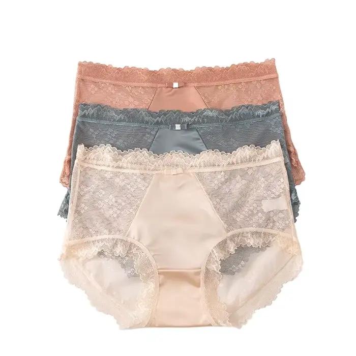 Culotte femme taille moyenne mince Sexy dentelle respirant confortable coton entrejambe culottes sous-vêtements femmes sexy culottes femmes