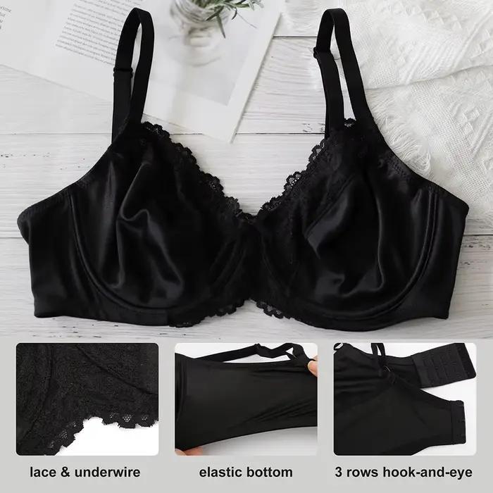 Sheroine – soutien-gorge à armatures en dentelle, minimiseur floral, couverture complète, soutien-gorge non rembourré pour femmes, confort quotidien, soutien-chemise