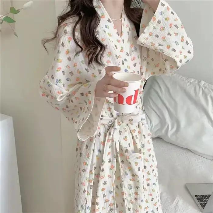 Nová dámska kimono róba s dlhým rukávom