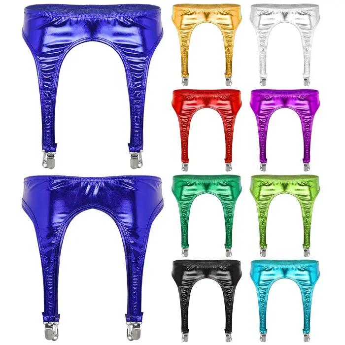 Jarretelles Gothiques pour Femme, Lingerie Brillante D.lique, Taille Haute, Jarretelles pour Cuissardes, Bas, Festival Rave, Costume de Pole Dance