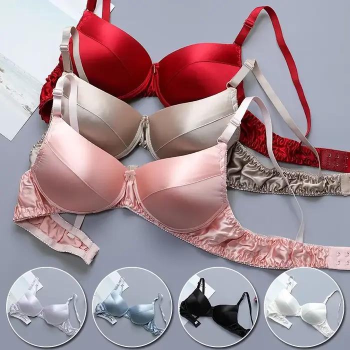 100% hodváb z moruše Push Up podprsenka Satén Ultra-tenký priedušný pre ženy dievčatá Sexy hladká pravá hodvábna žena