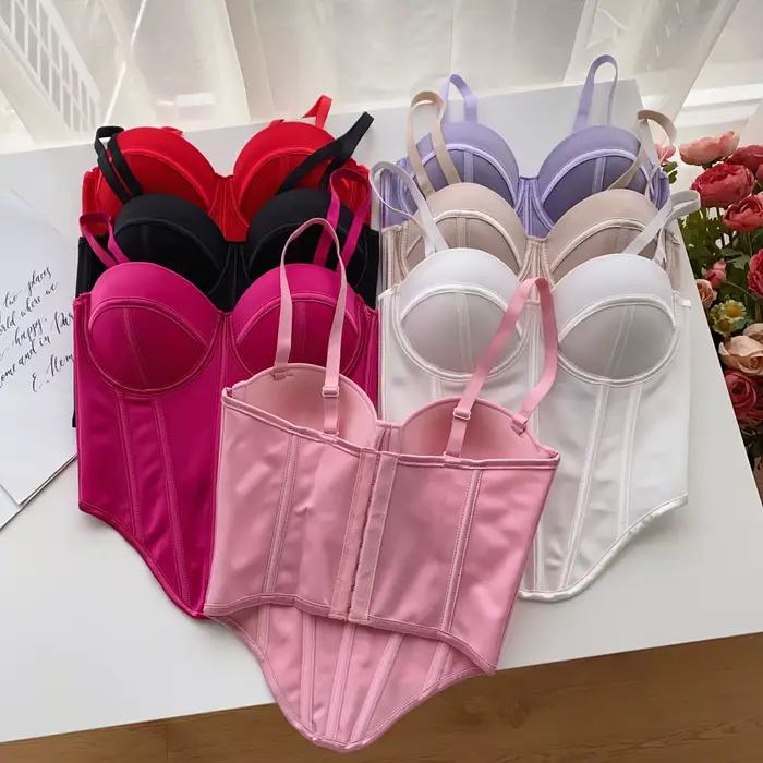 Corset multicolore Sexy irrégulier pour femmes, haut court de fête pour filles, lignes contrastées uniques, Bustier Chic, débardeur Cool