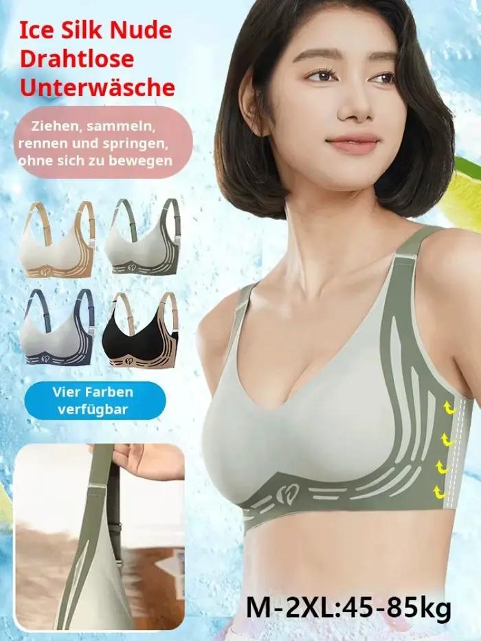 Soutien-gorge de sport pour femme anti-affaissement, ajustable, pour petites poitrines, motif cœur, color-block, sans couture, haute élasticité, effet liftant et sculptant