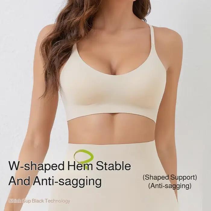 Soutien-gorge femme en soie glacée sans couture, effet minimisant pour grandes poitrines, style push-up, fin d'été, bonnet semi-fixe, dos élégant