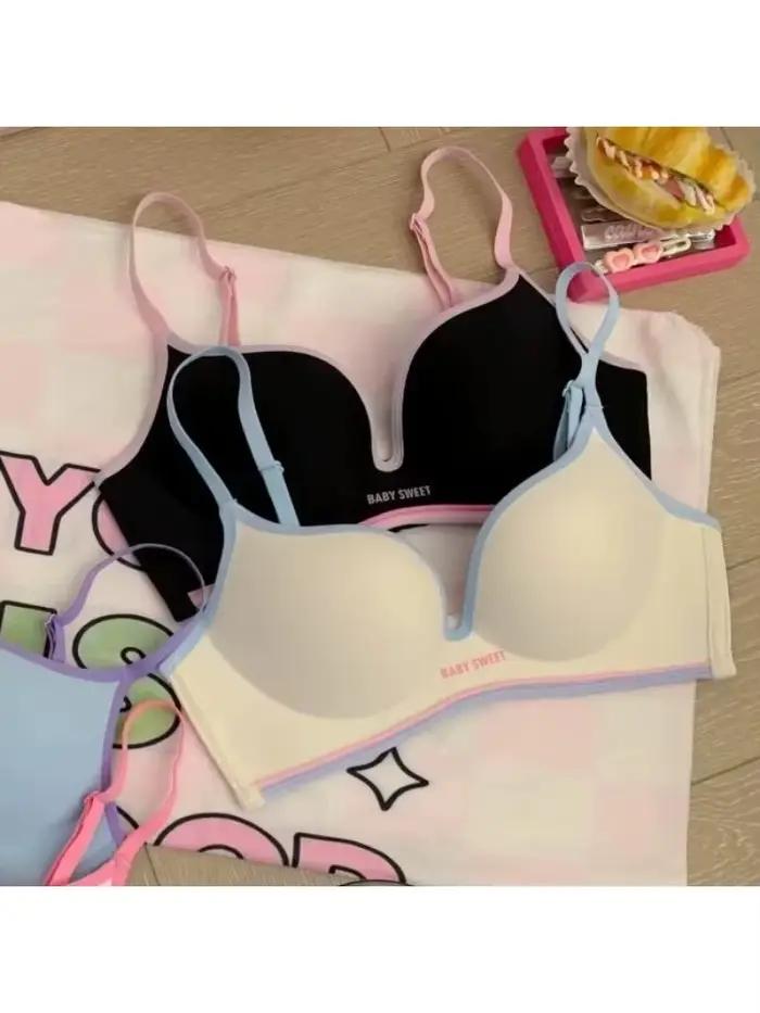 Soutien-gorge push up sans couture pour petite poitrine |   Bralette rembourrée en dopamine colorée |   Ensemble soutien-gorge et culotte Comfort Lift et look sexy pour femme