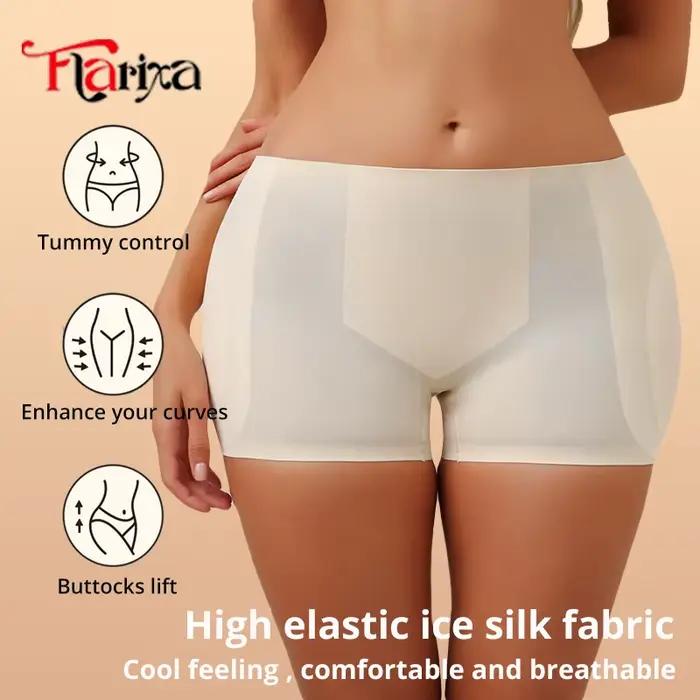 Flarixa coussinets de hanche Shapewear culottes tissu de glace contrôle du bas de l'abdomen Boxer Shorts femmes rehausseur de fesses sous-vêtements rembourrés respirant