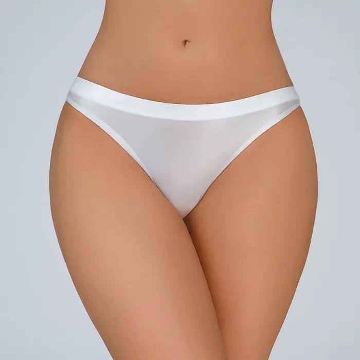 Dámske hodvábne lesklé nízke bikiny nohavičky Priesvitné bez šou spodná bielizeň Sexy jednofarebné bavlnené tangá