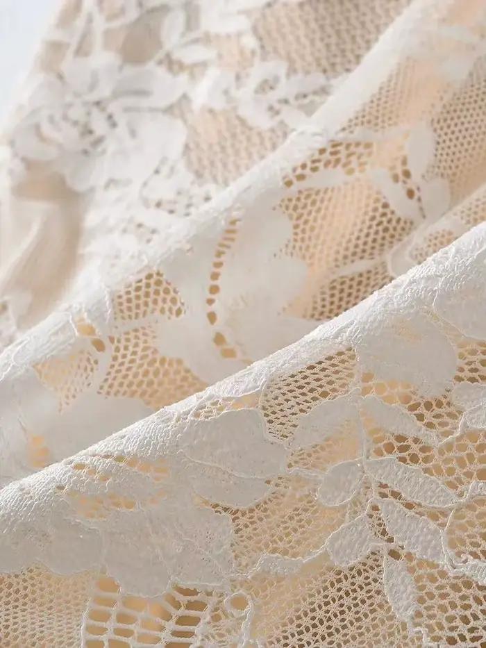 2025 femmes été élégant Beige noir sans manches dentelle body dame de luxe de haute qualité rue moulante barboteuses combinaisons hauts