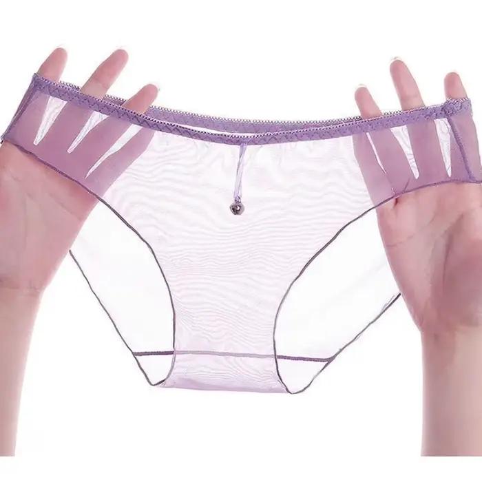 Vêtements femmes slips sous-vêtements Sexy Tangas sous-vêtements transparents respirant G String culottes dames Lingerie taille basse maille