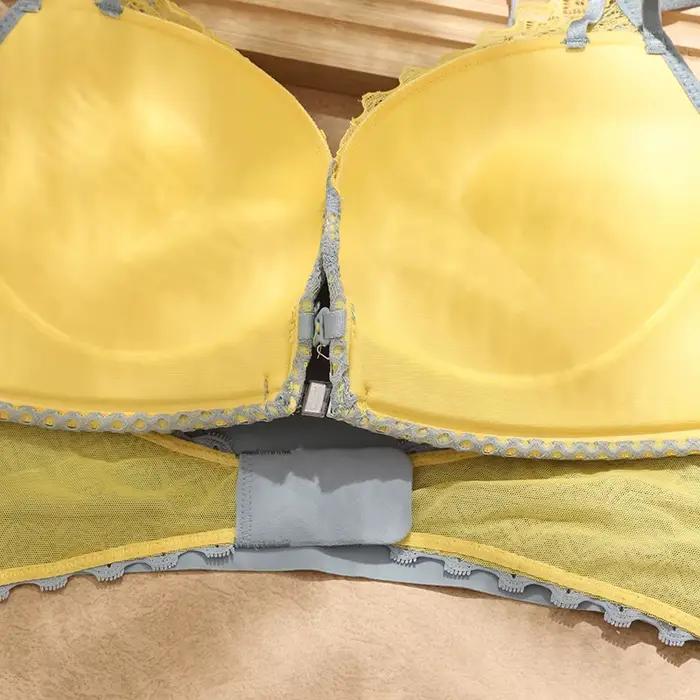 Soutien-gorge push-up en dentelle pour femme, soutien-gorge rembourré confortable, soutien-gorge à armatures, soutien-gorge à fermeture avant, ajouter une tasse, sexy, FW7033