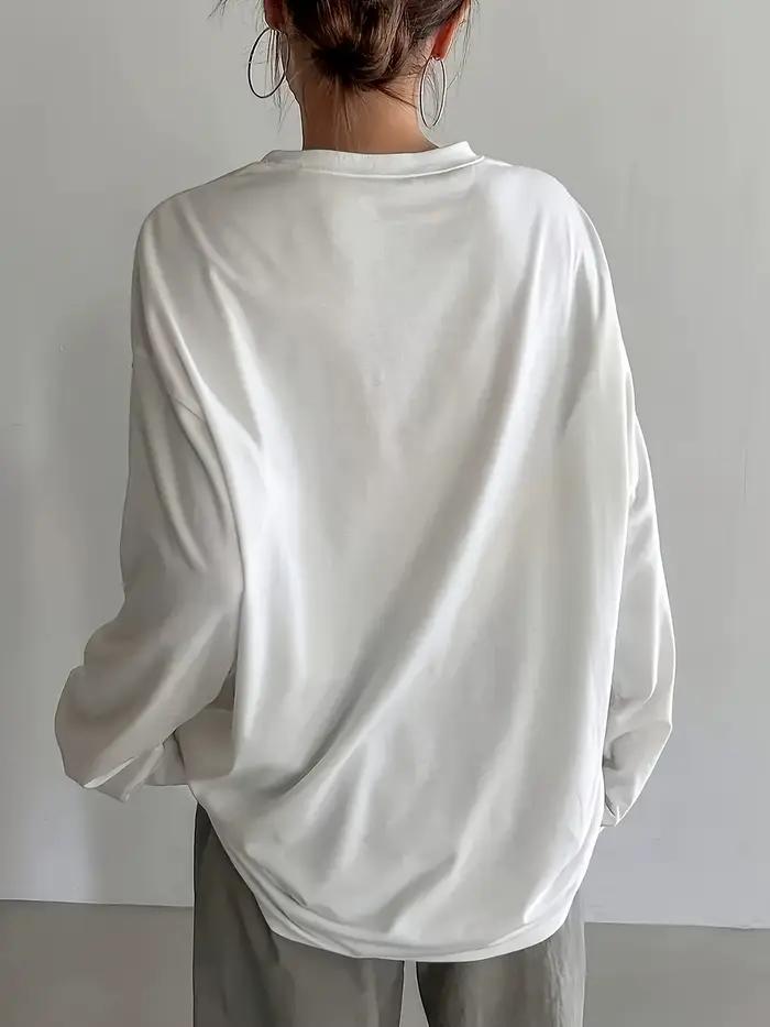 Tricot junior en coton ample et épaule tombante pour automne hiver avec appliques élégantes pour les jeunes filles