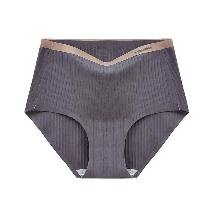 Culotte d'intérieur antibactérienne en soie de mûrier pour femme, sous-vêtement non marquant, coton haut, grande taille
