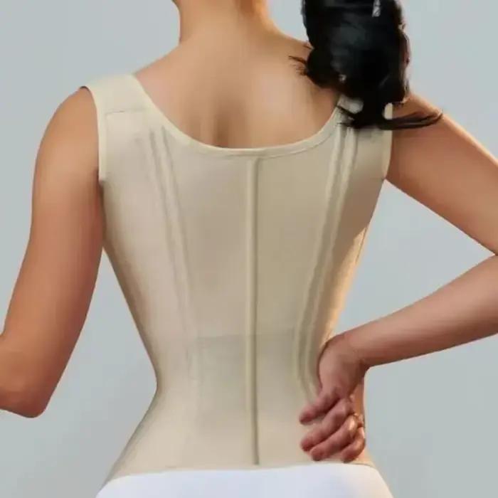 Corset Modelant le Corps pour Femme, Vêtement à Double Tunique, Compression, Entraîneur de Taille, Fermeture Éclair Réglable et Yeux Crochetés, Ventre pio